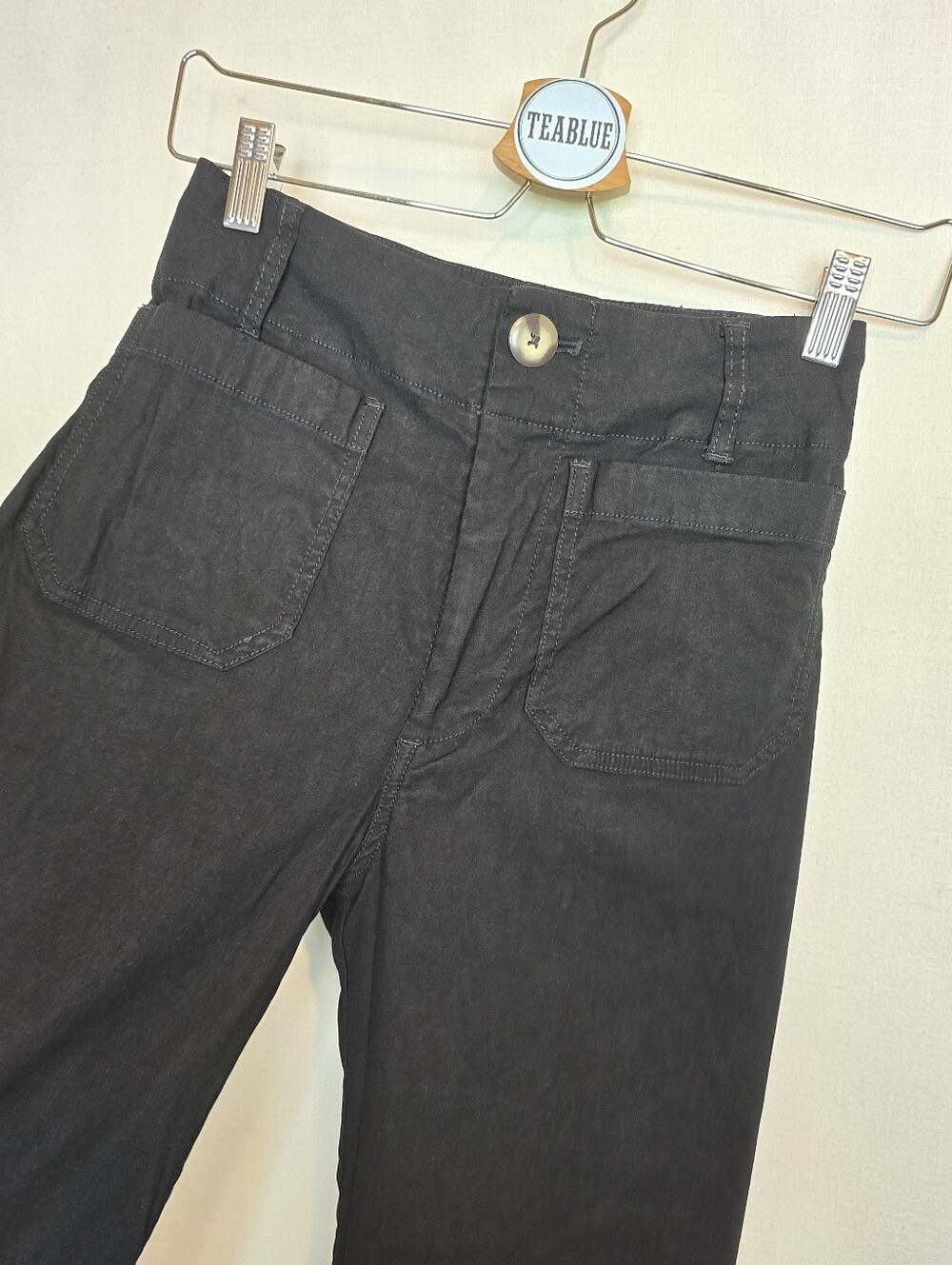 Maeve The Colette Pants Black Wide Leg Cropped High Rise Size 25 Magic Fabric - Picture 7 of 12